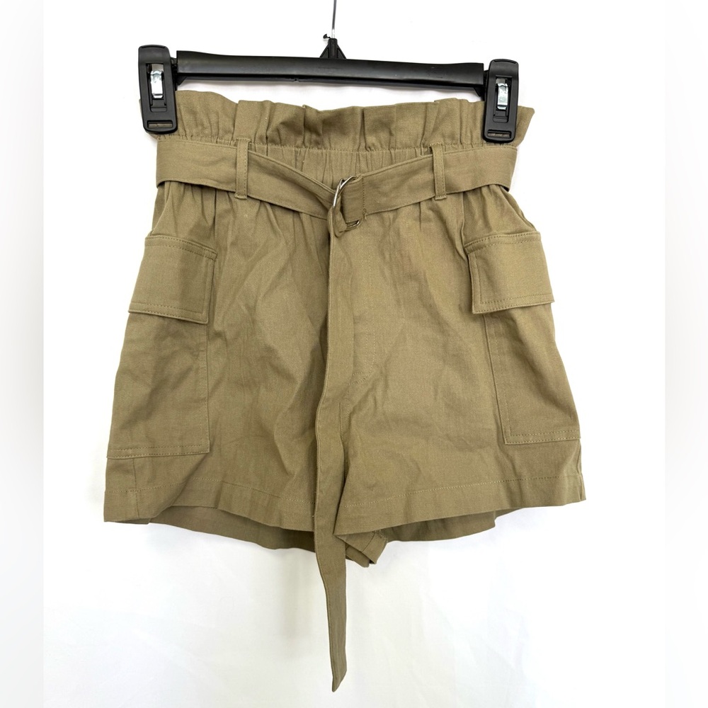Rehab Lab Cargo Shorts with Belt - Tan Elastic Waist Womens Size Small